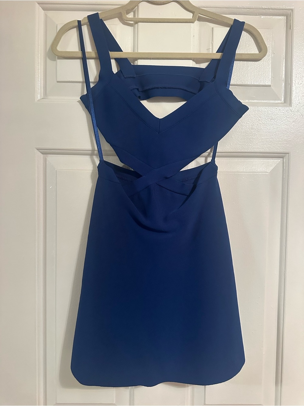 BCBG Cutout A-Line Dress in Blue